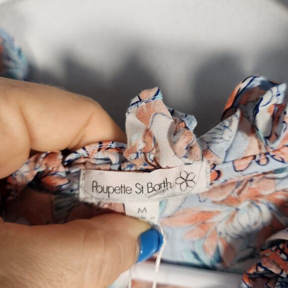 Poupette St. Barth Triny Floral Mini Dress M Beach Resortwear Cottagecore‎ Fairy - Picture 6 of 10